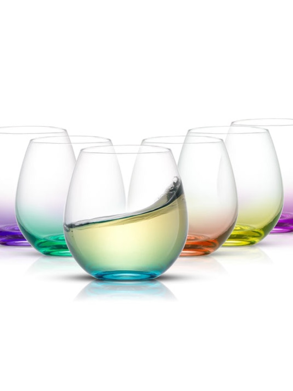 Hue Colored Stemless Wine Glasses, JoyJolt Stemless 15 oz READ DESCRIPTION